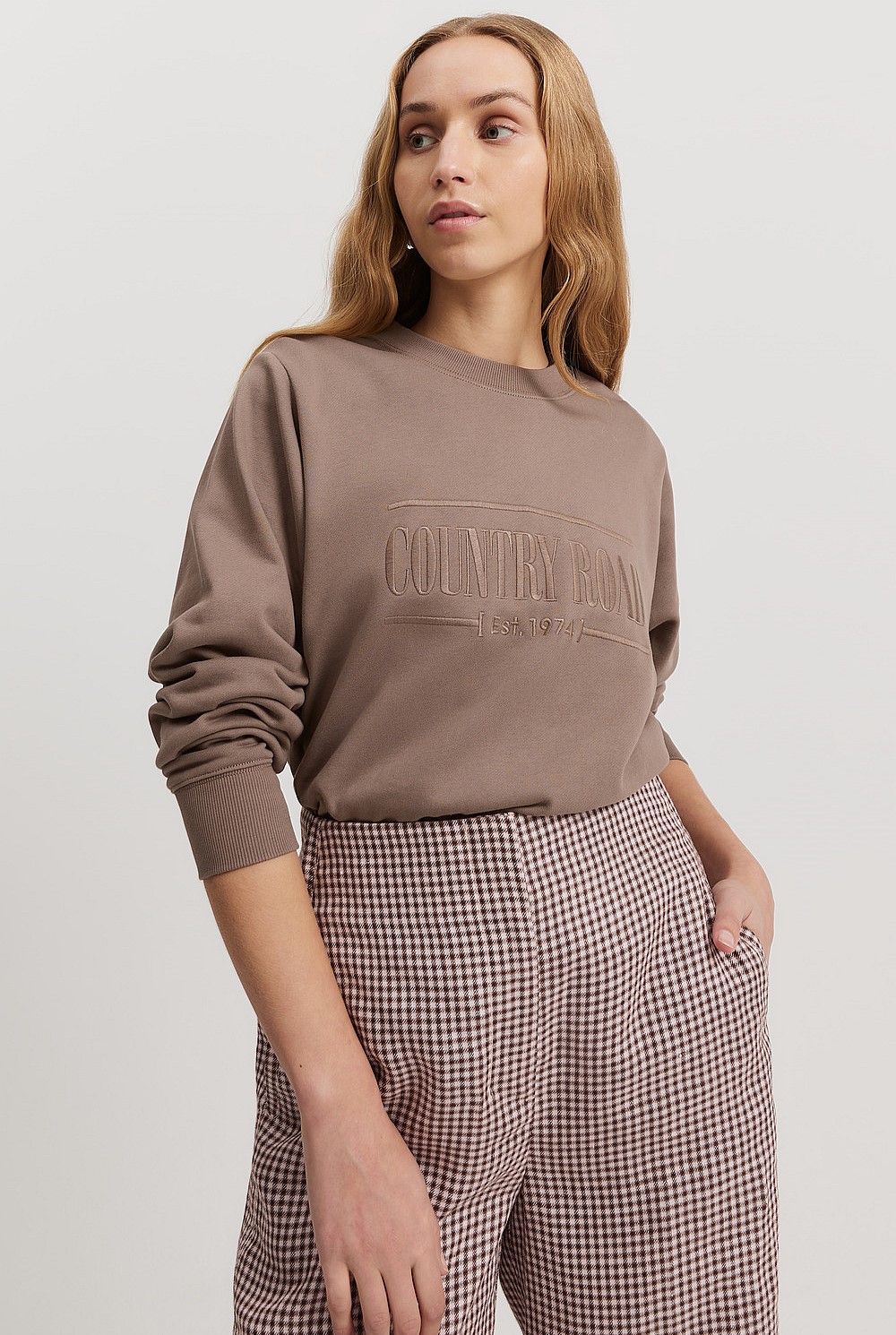 Mocha Australian Cotton Heritage Sweat - Sweats | Country Road