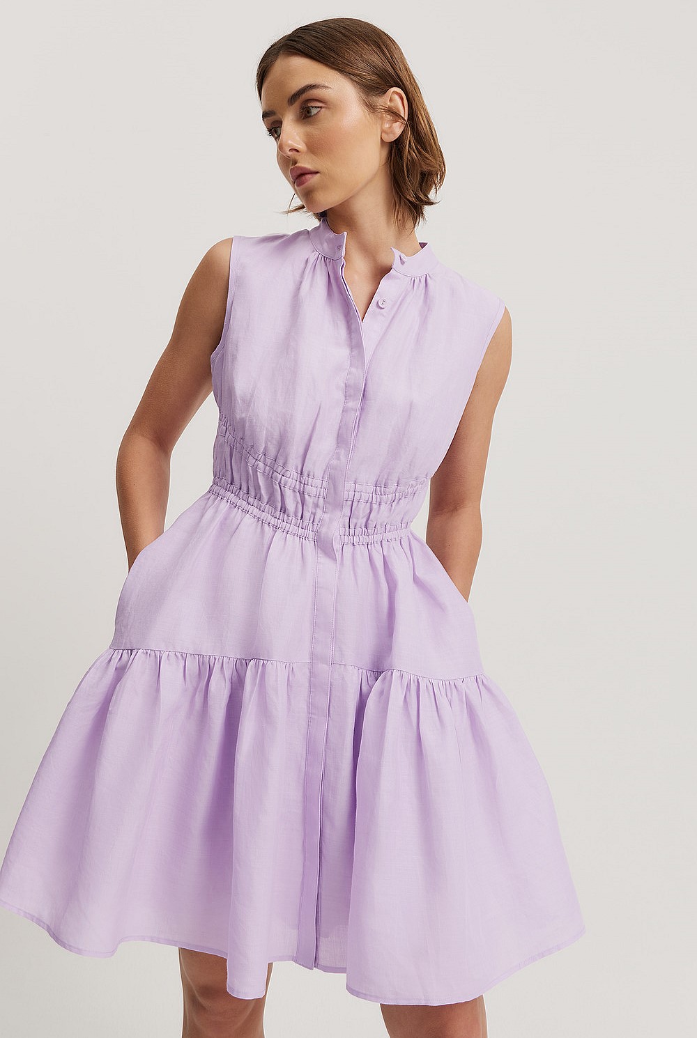 Lilac Waist Detail Mini Dress - Dresses | Country Road