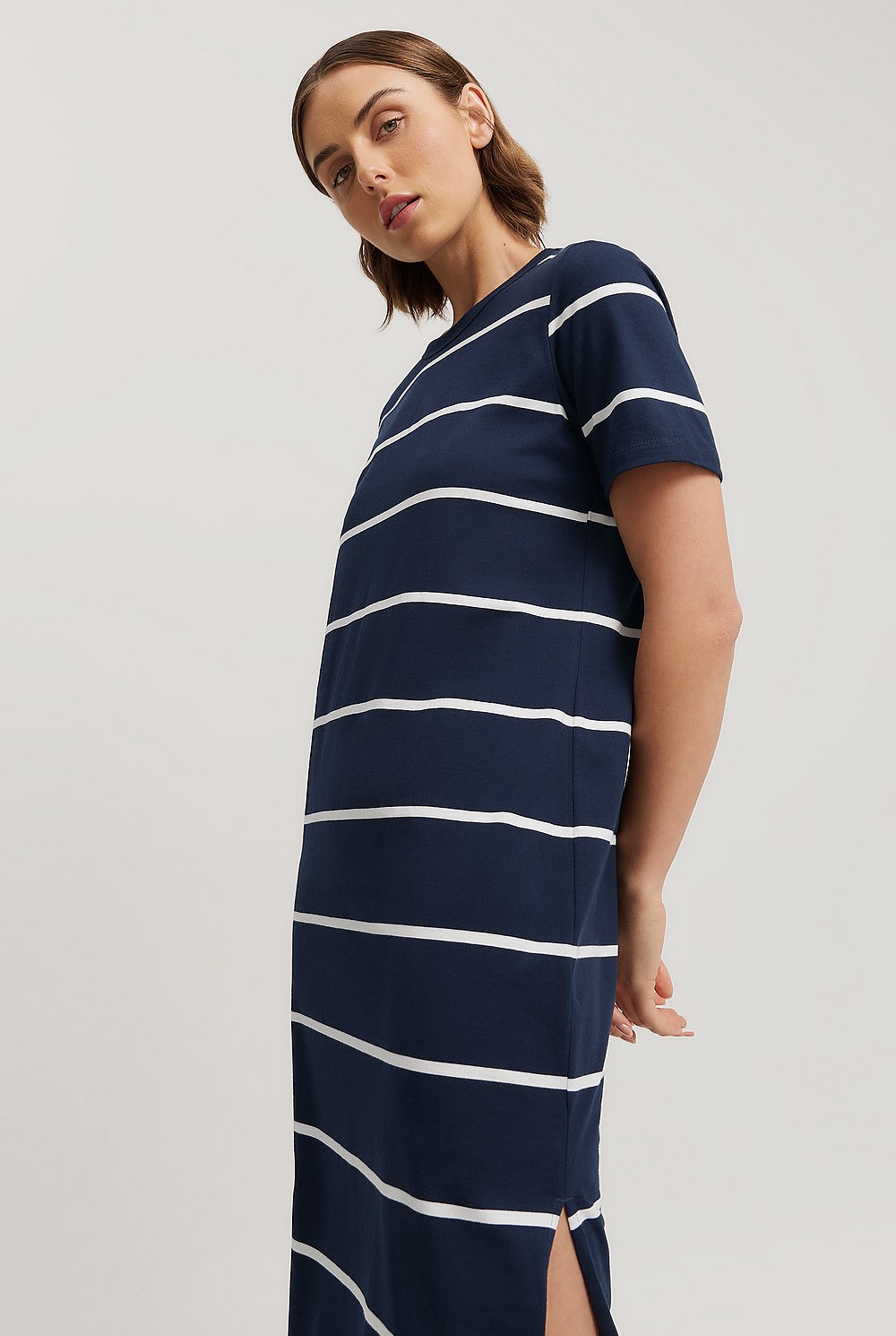 white christmas dresses Women's Cotton T-Shirt Dress White / XL