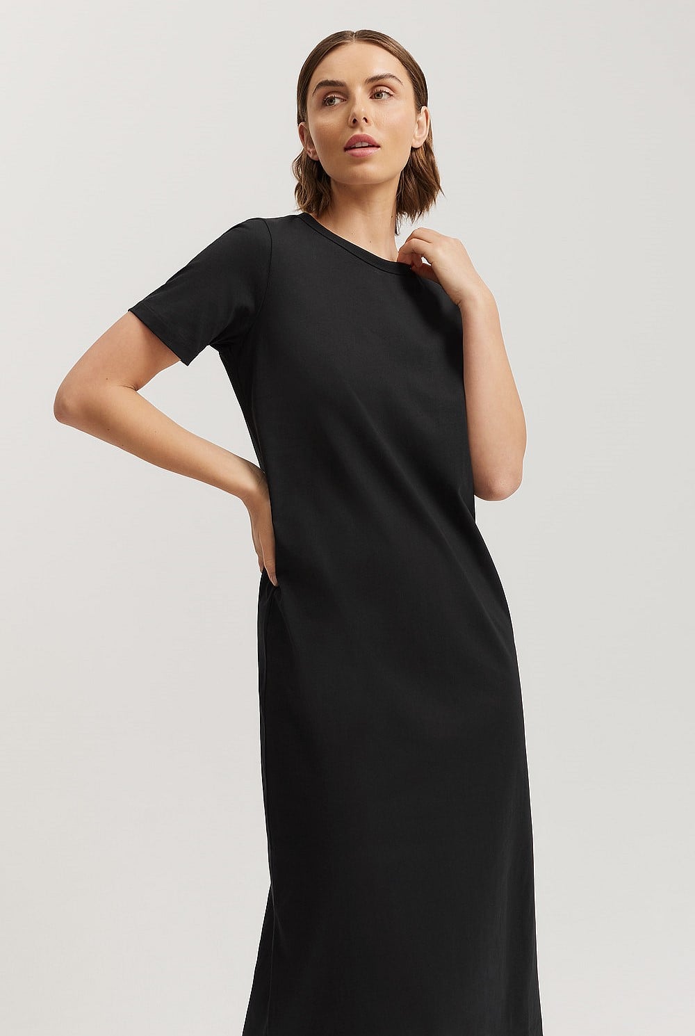 black cotton t shirt dress The Relaxed T-Shirt Dress in Buttersoft main image 0