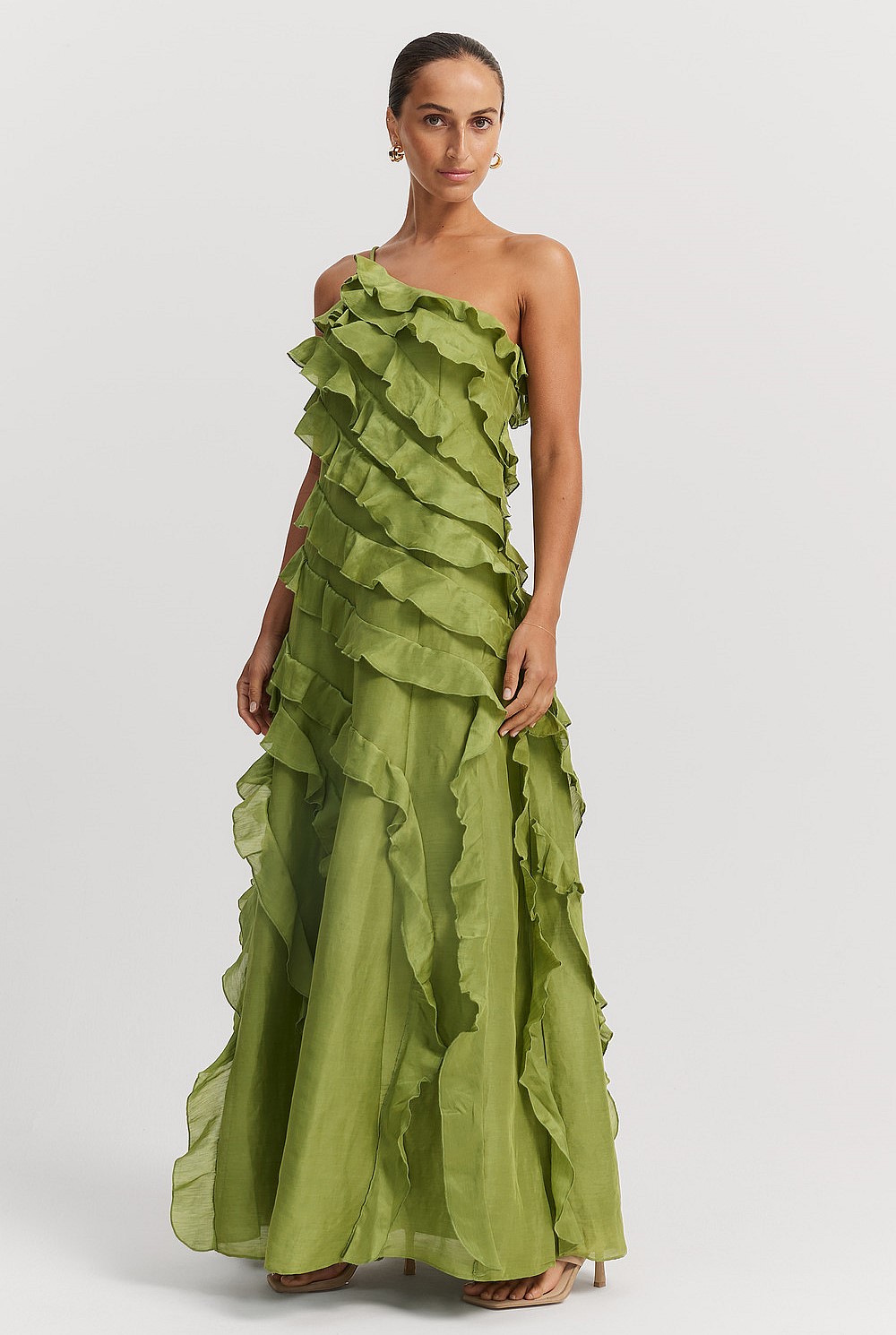 white christmas dresses Green Christmas Mistletoe Smocked Bishop Dress main image 0