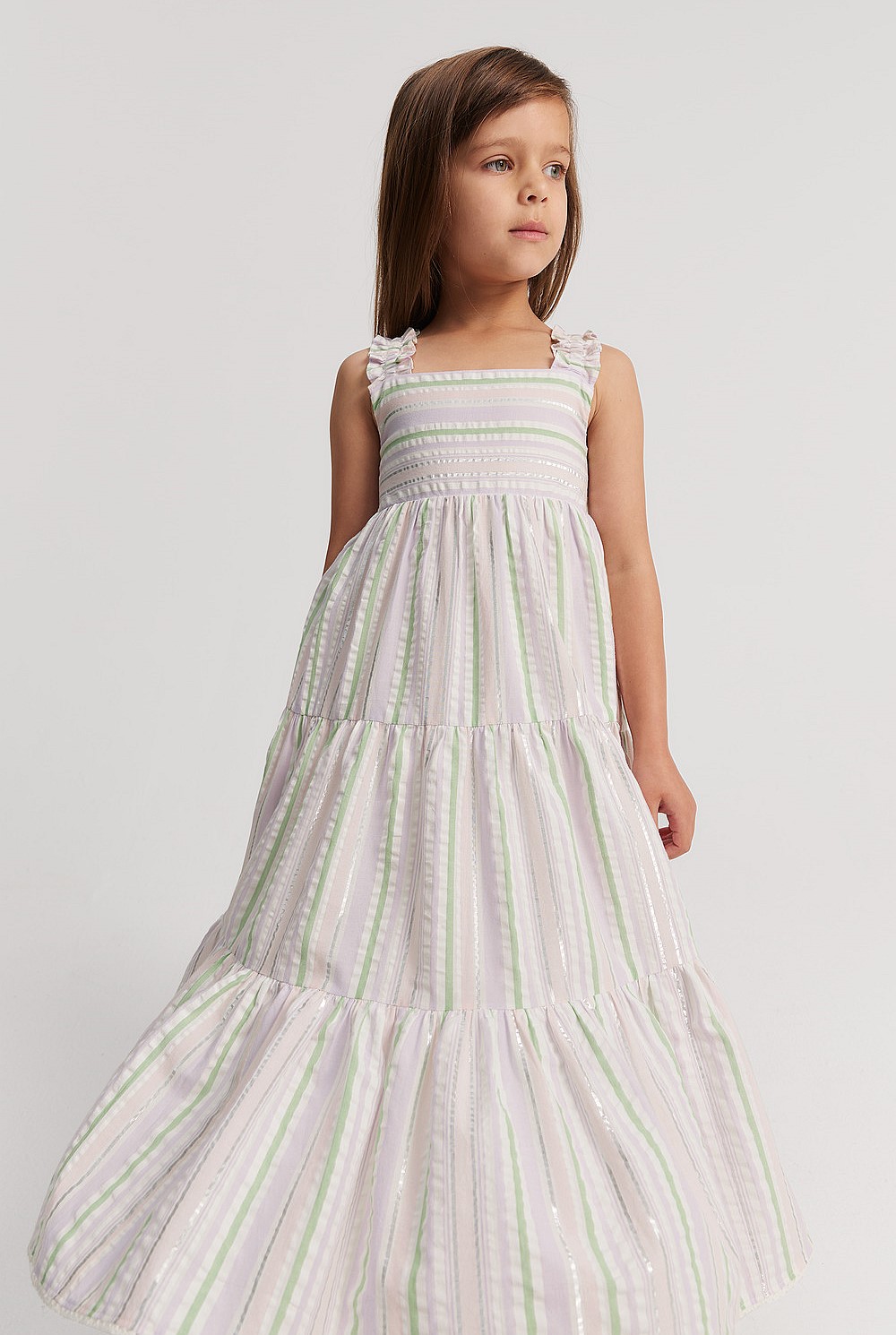 knee length dresses for ladies Poppy Blue Self-Tie Striped Midi Shirt Dress, L / Blue main image 0