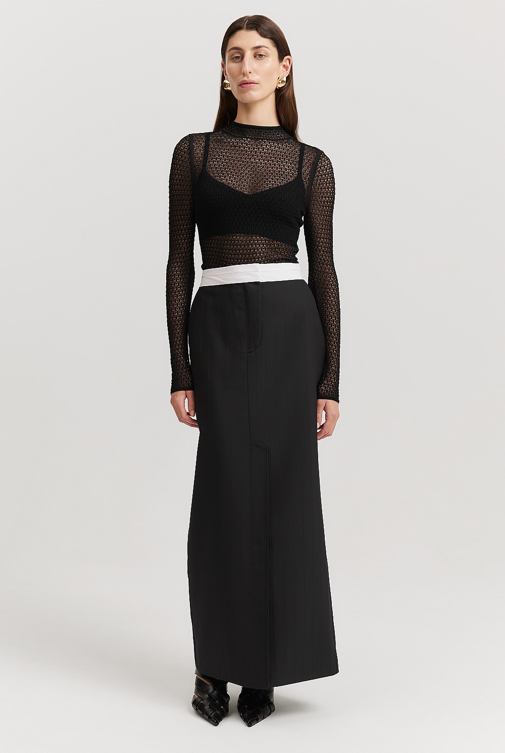 Black Lace Knit Top - Knitwear | Country Road