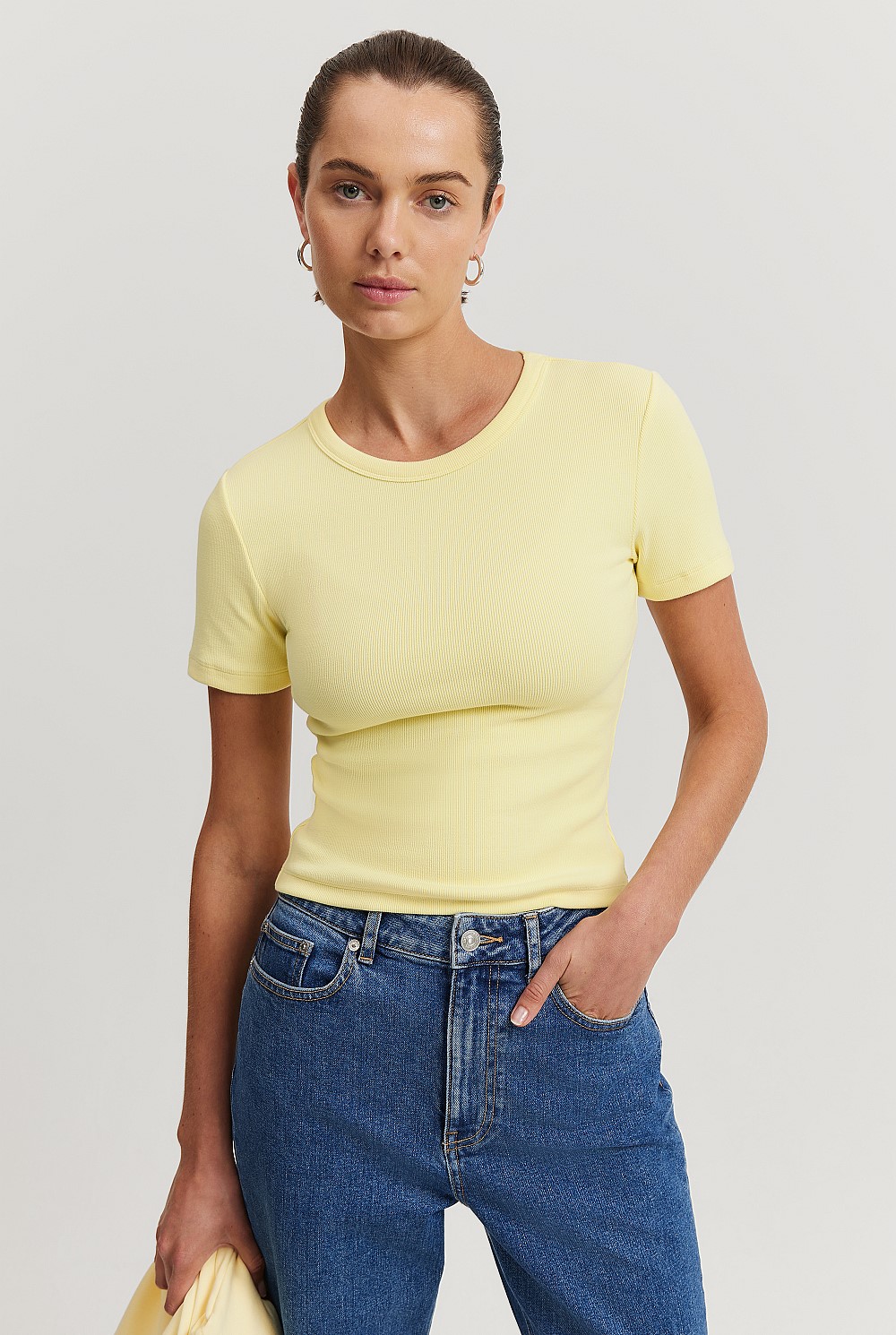 Lemon Sorbet Australian Cotton Crop Fitted T-Shirt - Australian