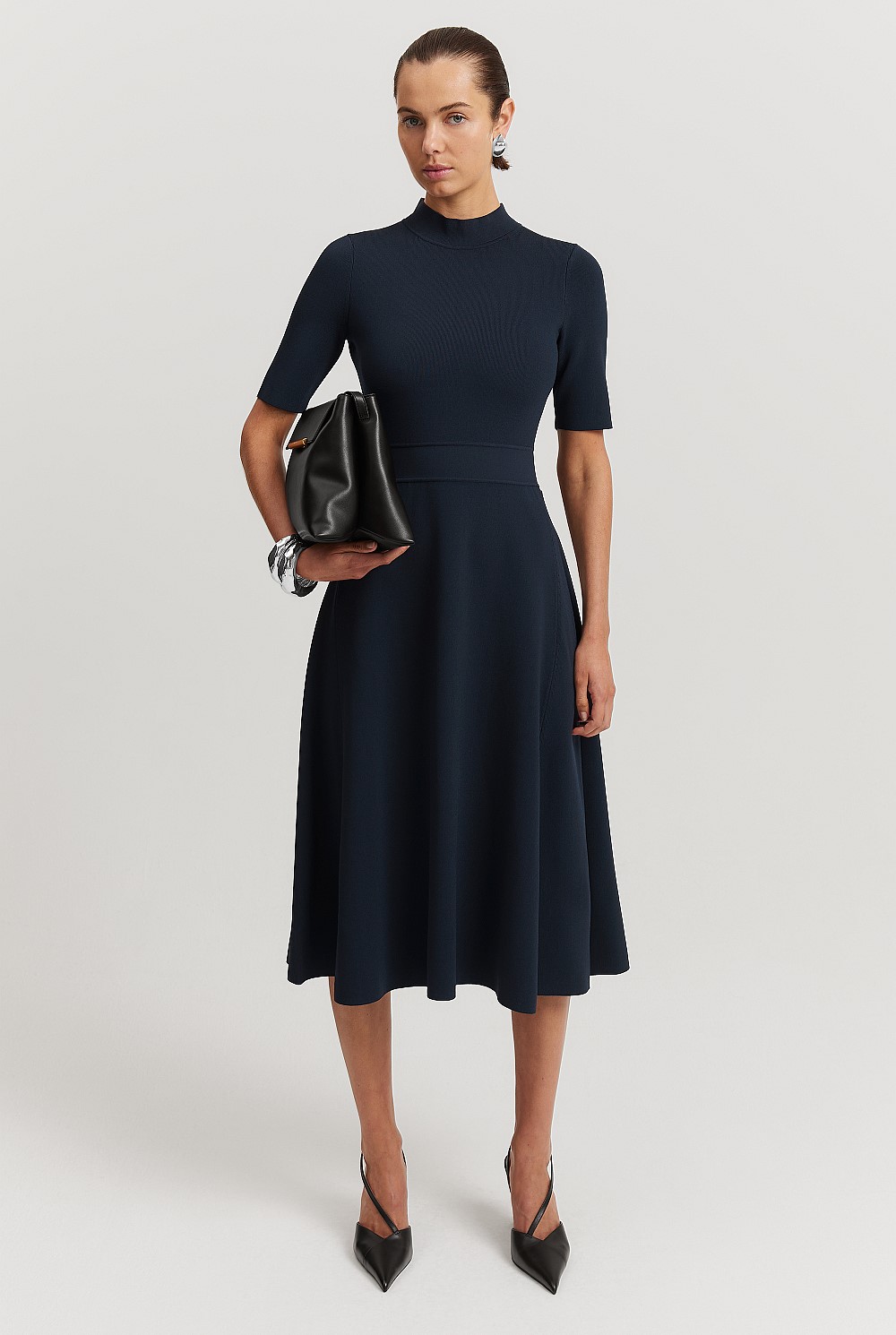 Midnight Blue Compact Knit Dress - Work | Country Road Midnight Blue Compact Knit Dress - Work | Country Road