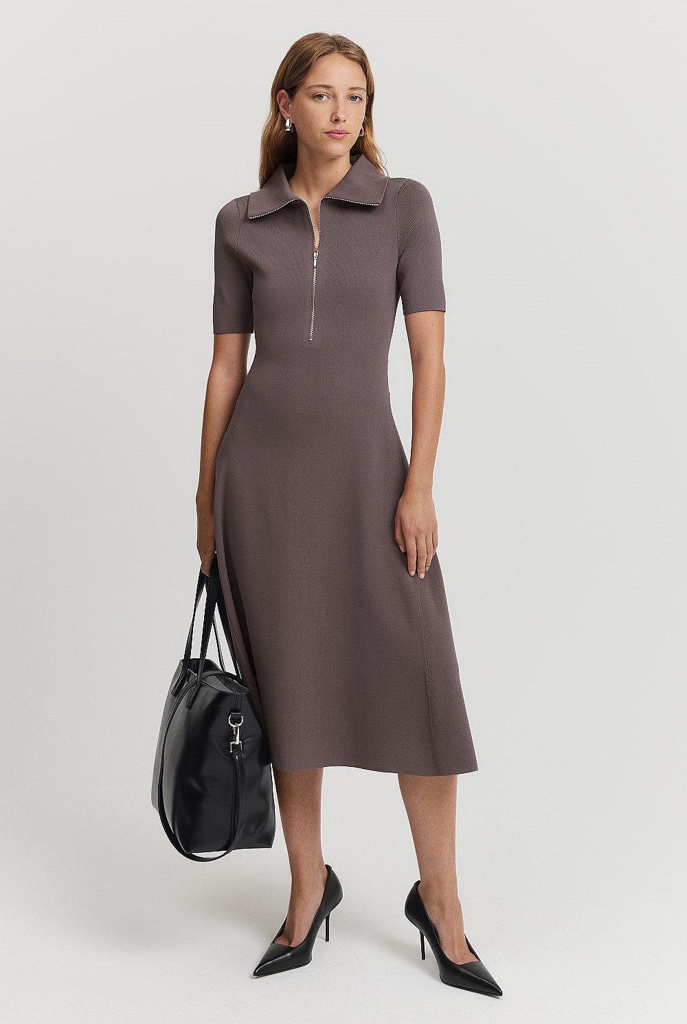 Truffle Compact Knit Dress - Work | Country Road