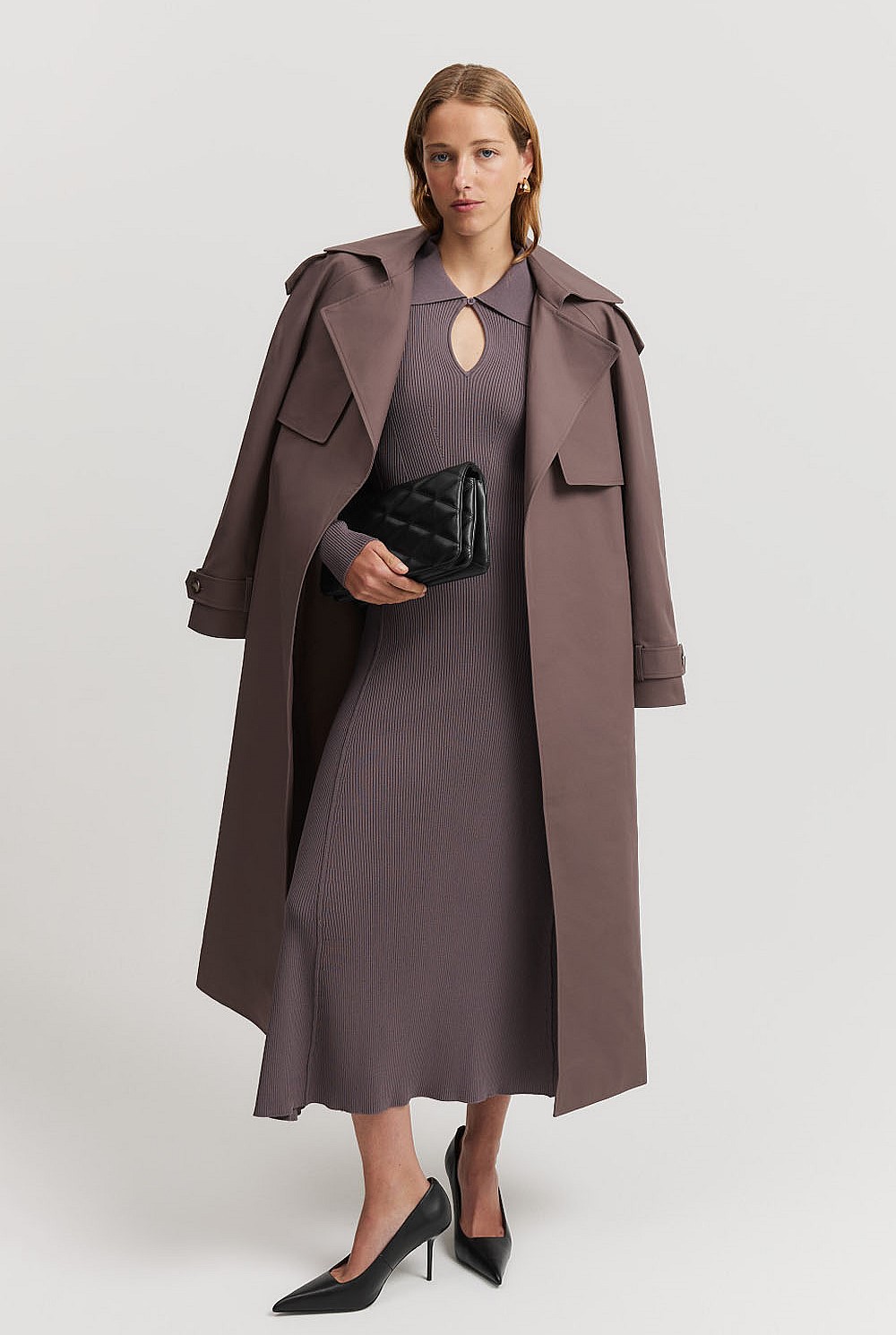 slim fit dress slacks Fit & Flare Cashmere Coat – Isoude main image 1
