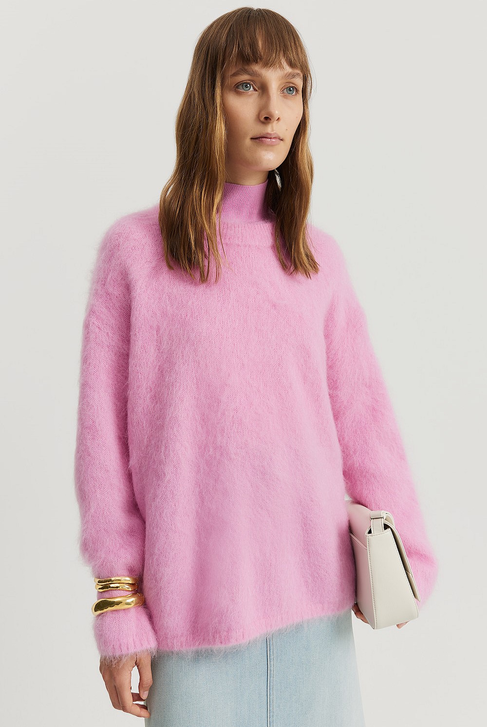 2019 FLUFFY crew neck ピンク Rosetta Soft Fluffy Crew Neck - Knitwear | Country Road