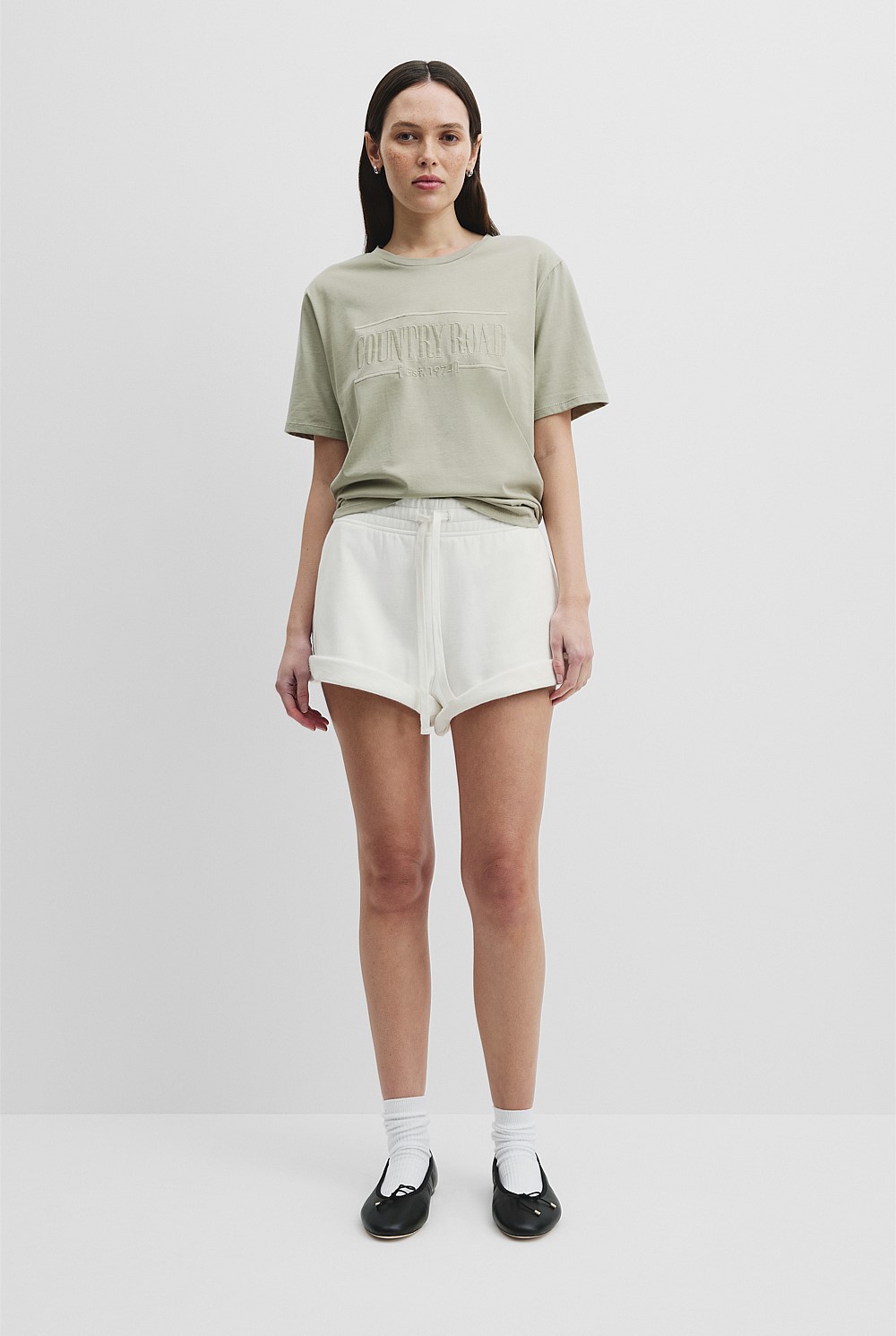 Dark Pistachio Australian Cotton Heritage Embroidered T-Shirt