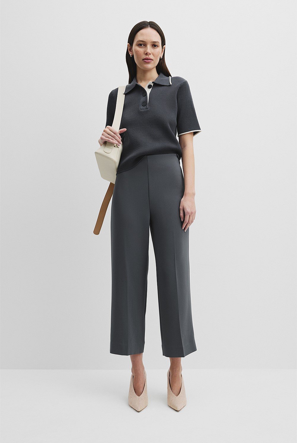 ENFOLD WIDE-CULOTTES OVER-ALLS グレー ENFOLD WIDE-CULOTTES OVER-ALLS グレー