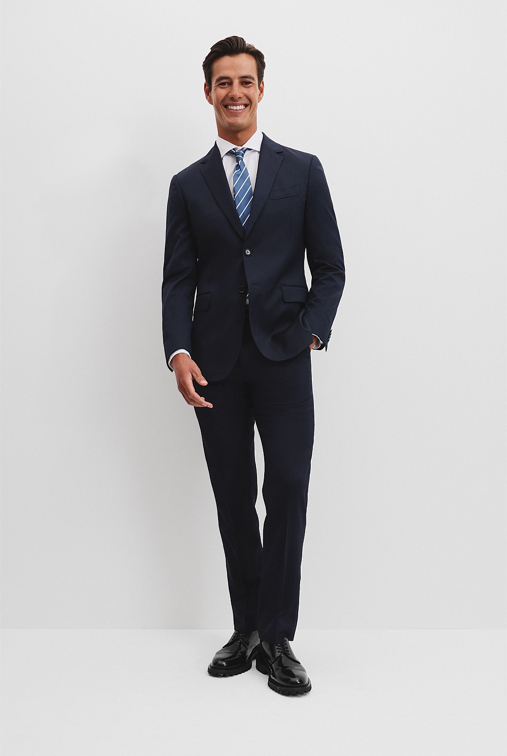 slim fit dress slacks Slim Fit White Cotton Blend Dress Shirt 3XL / 6 / White main image 0