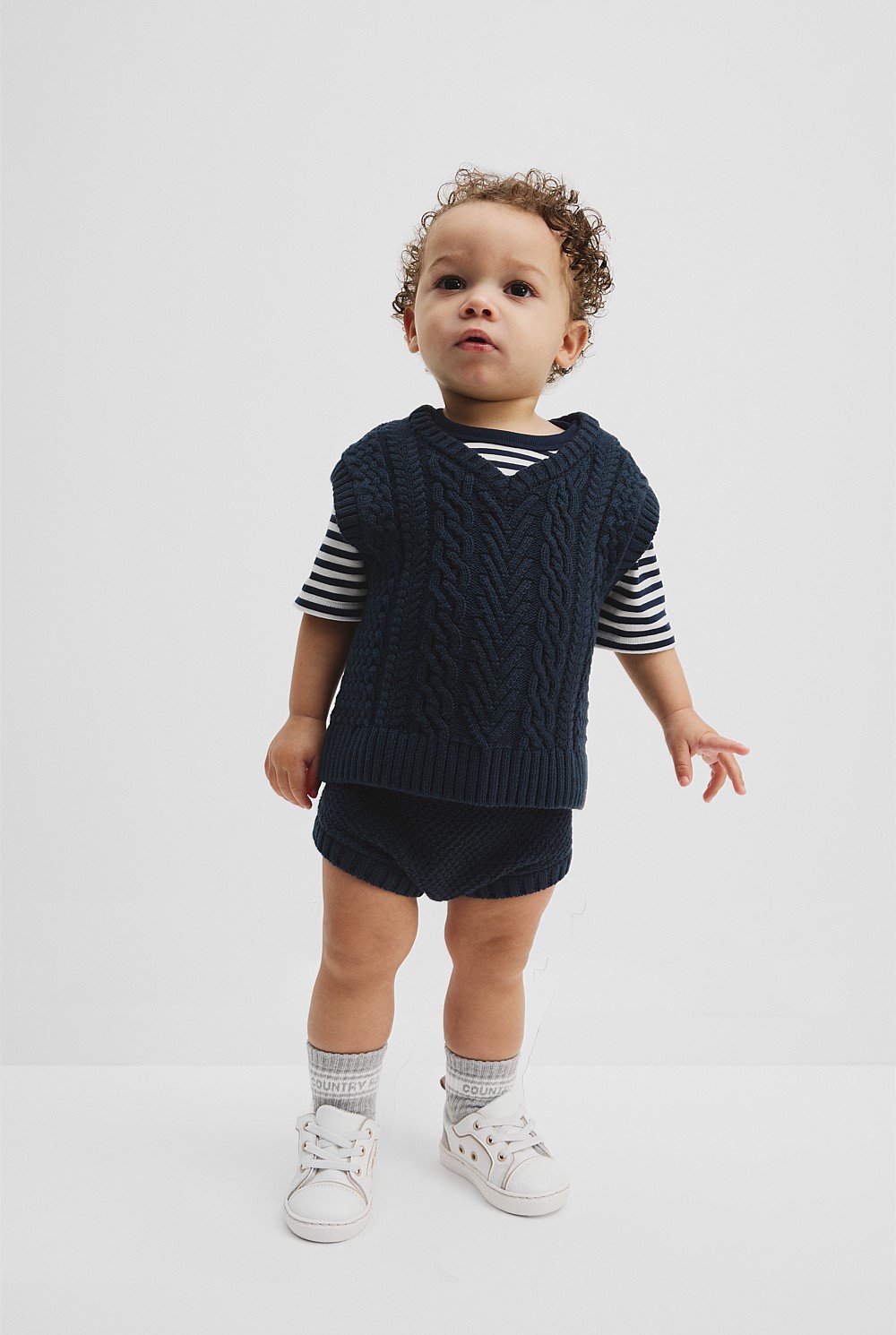 Navy Knit Vest - Knitwear | Country Road