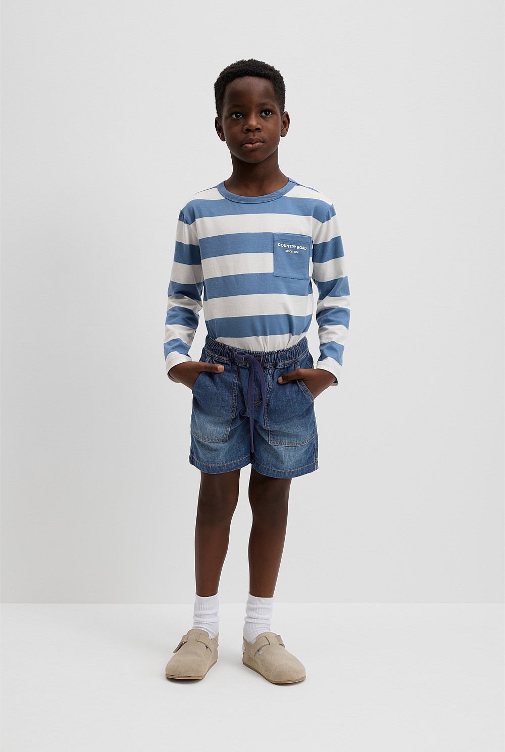 Organically Grown Cotton Pocket Denim Short 【RYOGON】DENIM