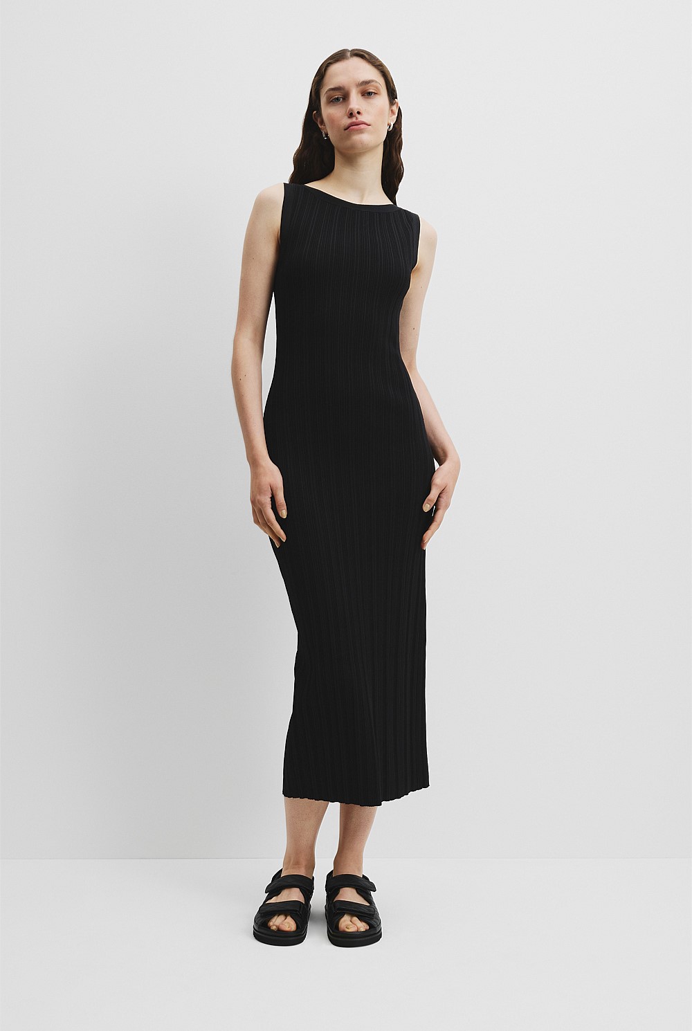 black plisse dress Black Plisse Halter Back Tie Maternity Maxi Dress – PinkBlush
