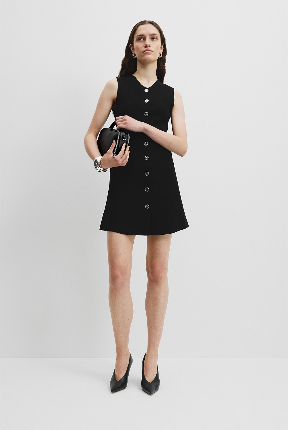 Black Compact Knit Vest Dress - Dresses | Country Road