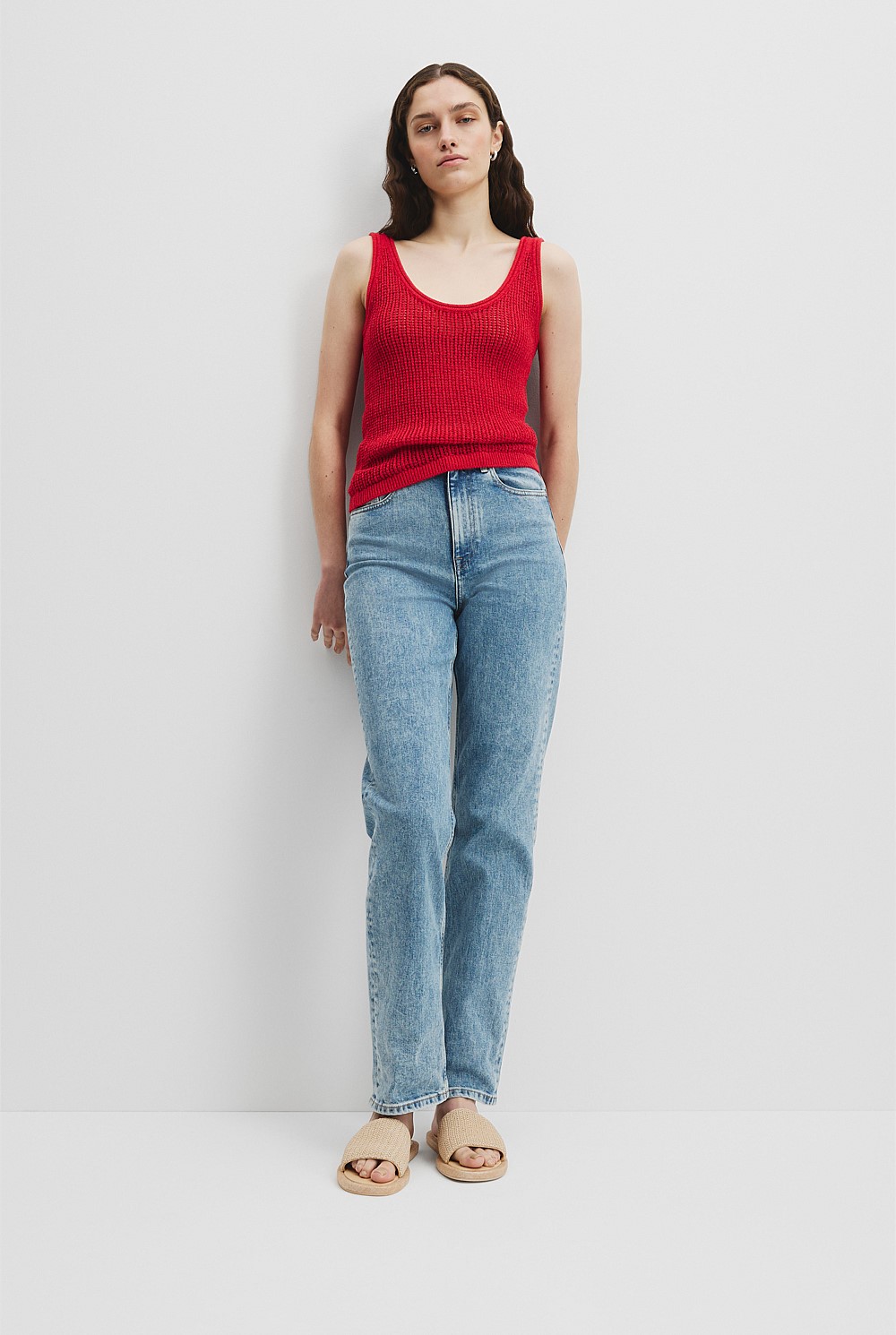 Ruby Textured Knit Tank - Knitwear | Country Road