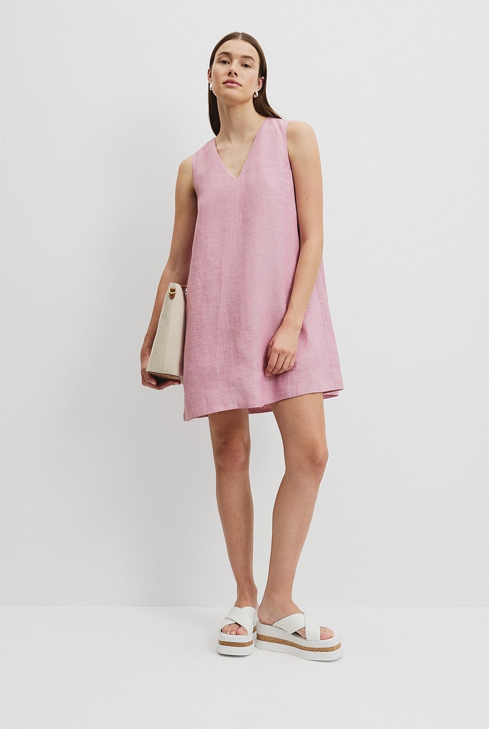 Musk Organically Grown Linen A-Line Mini Dress - Holiday | Country Road