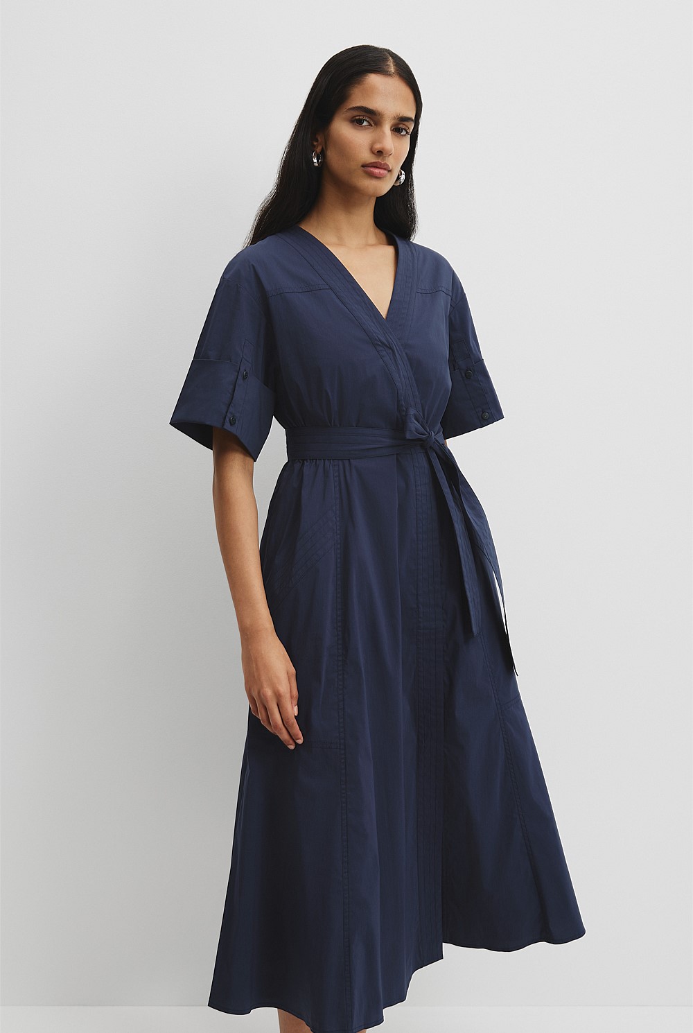 Navy Utility Shirt Midi Dress - Dresses | Country Road