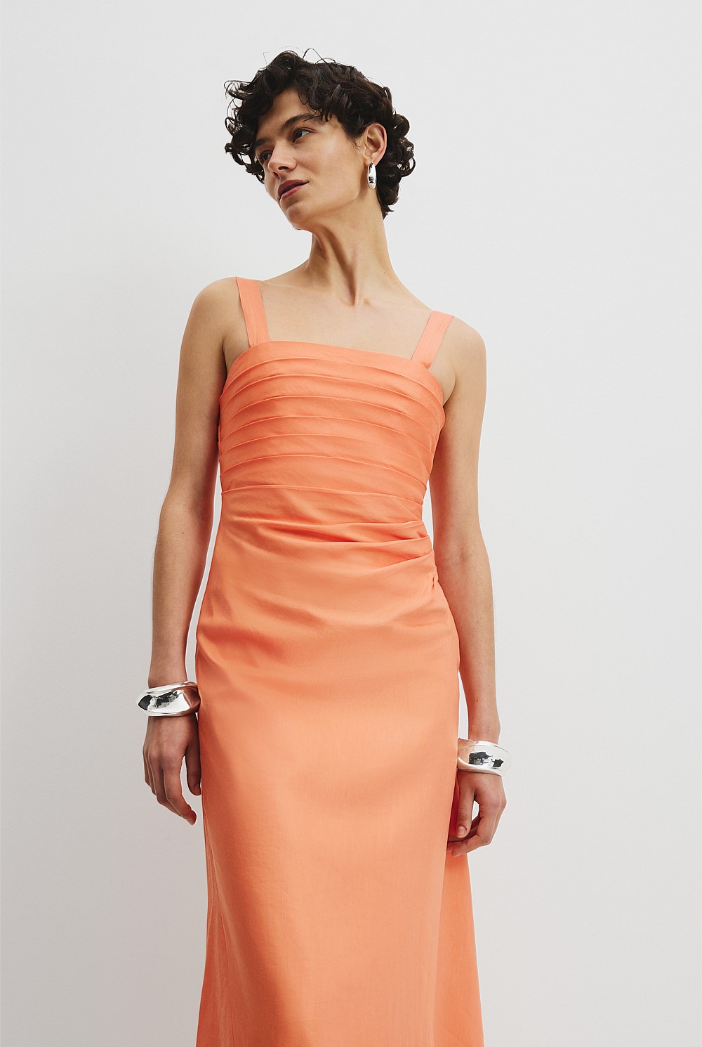 Melon Tucked Slip Dress - Dresses | Country Road