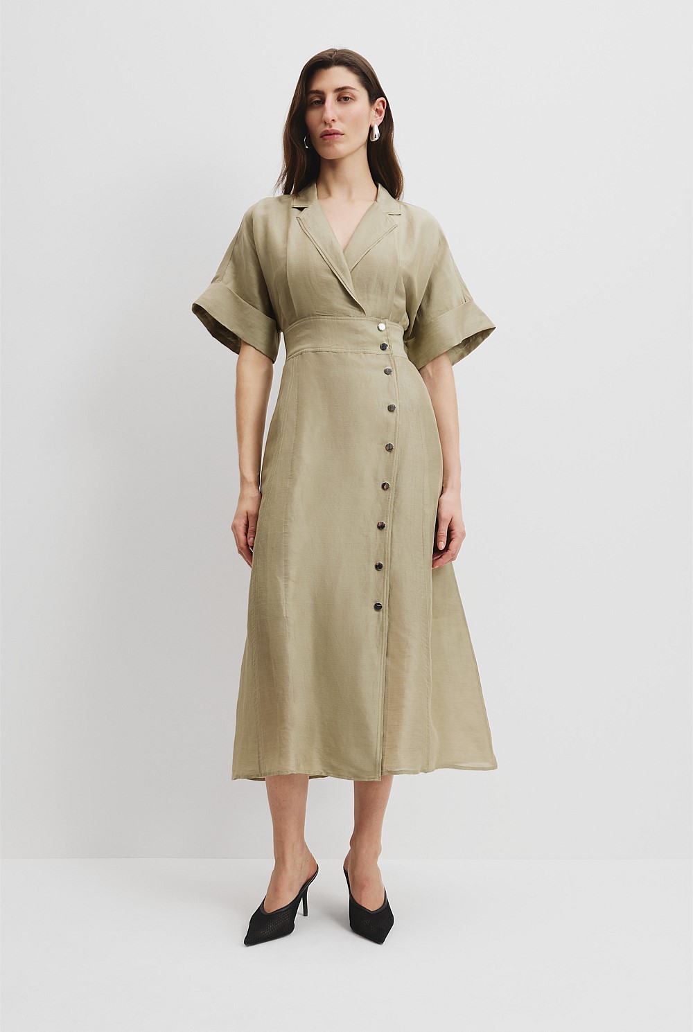 knee length dresses for ladies Leopard Print Wrap Front Midi Dress