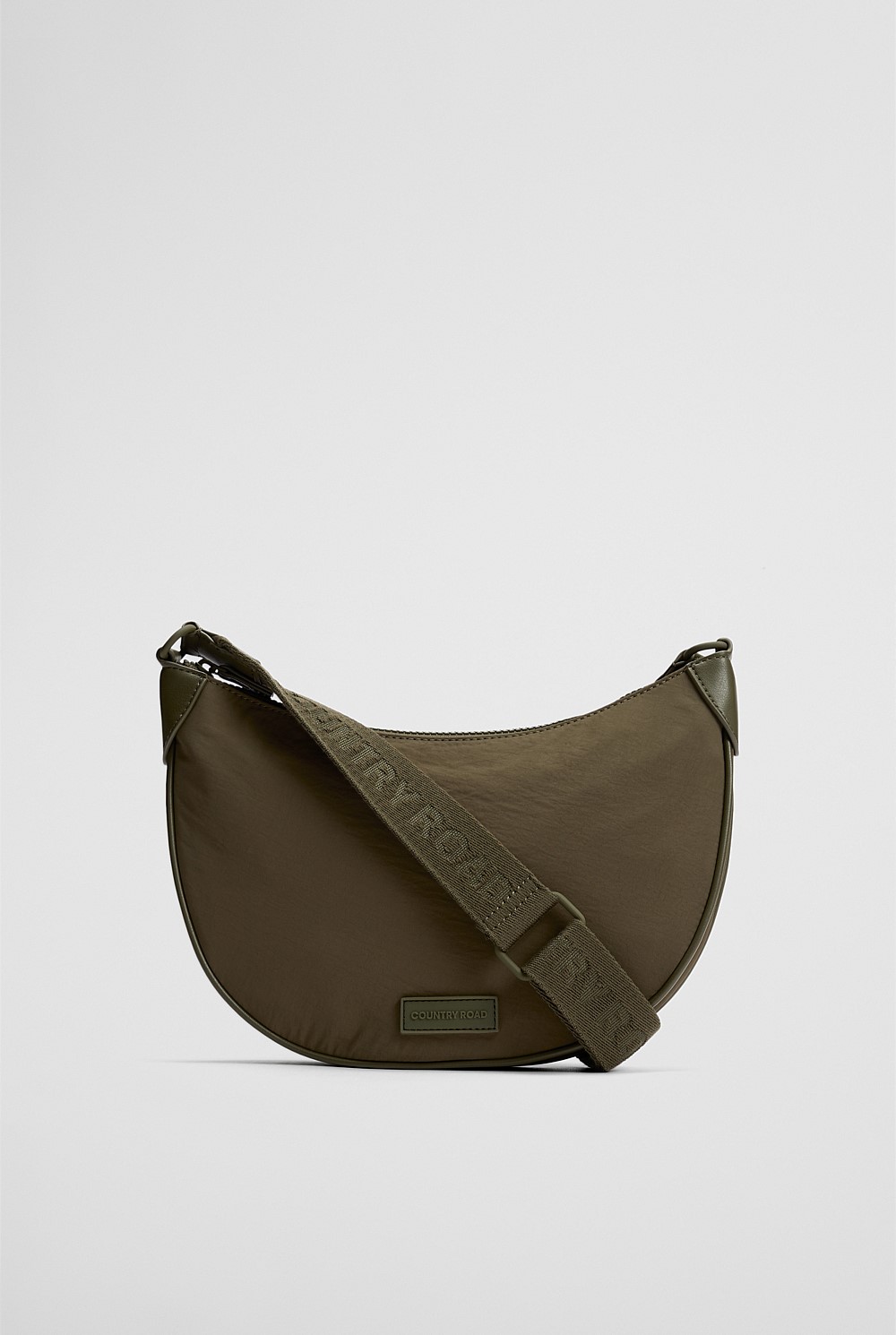 Burnt Olive Recycled Nylon Soft Zip Saddle Sling - Bags | Country Road