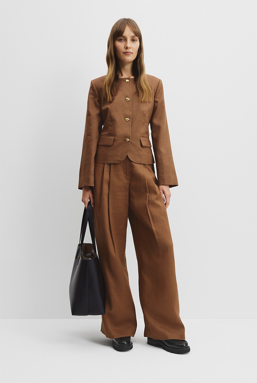 Hazelnut Button Detail Jacket - Jackets & Coats | Country Road