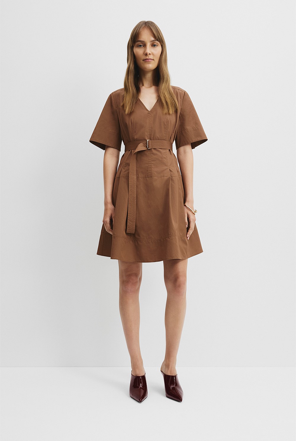 brown dress fit and flare Fit and flare brown winter wool dress 5360 main image 1