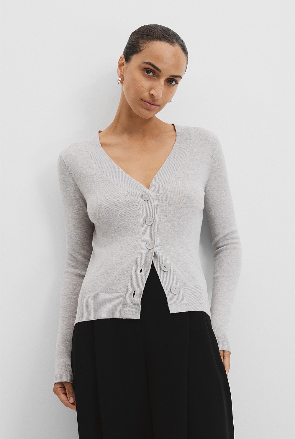 Merino Wool Womens Silk Cardigan Sweater Australian Merino Wool