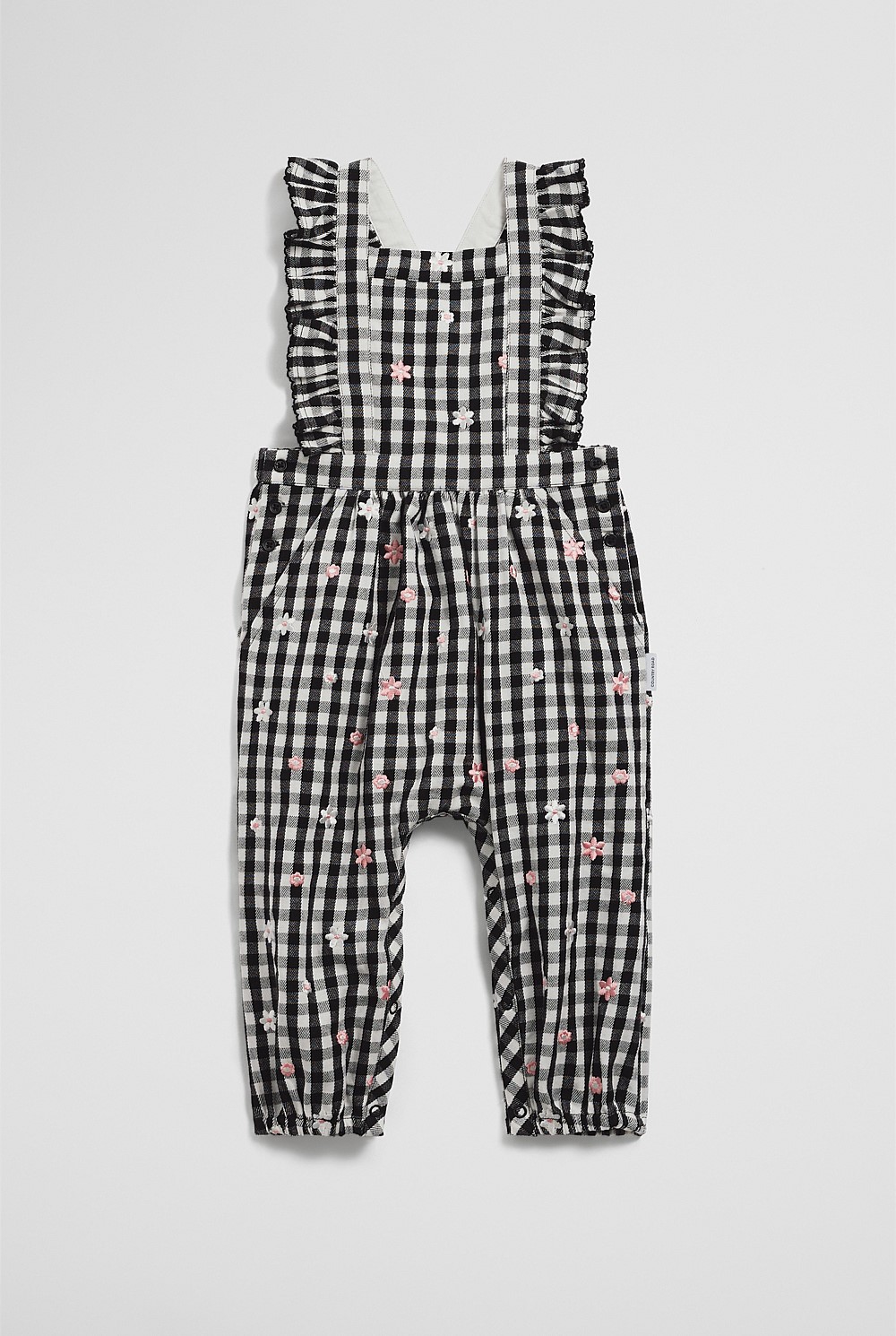 Charcoal Check Frill Gingham Romper - Overalls & Rompers | Country