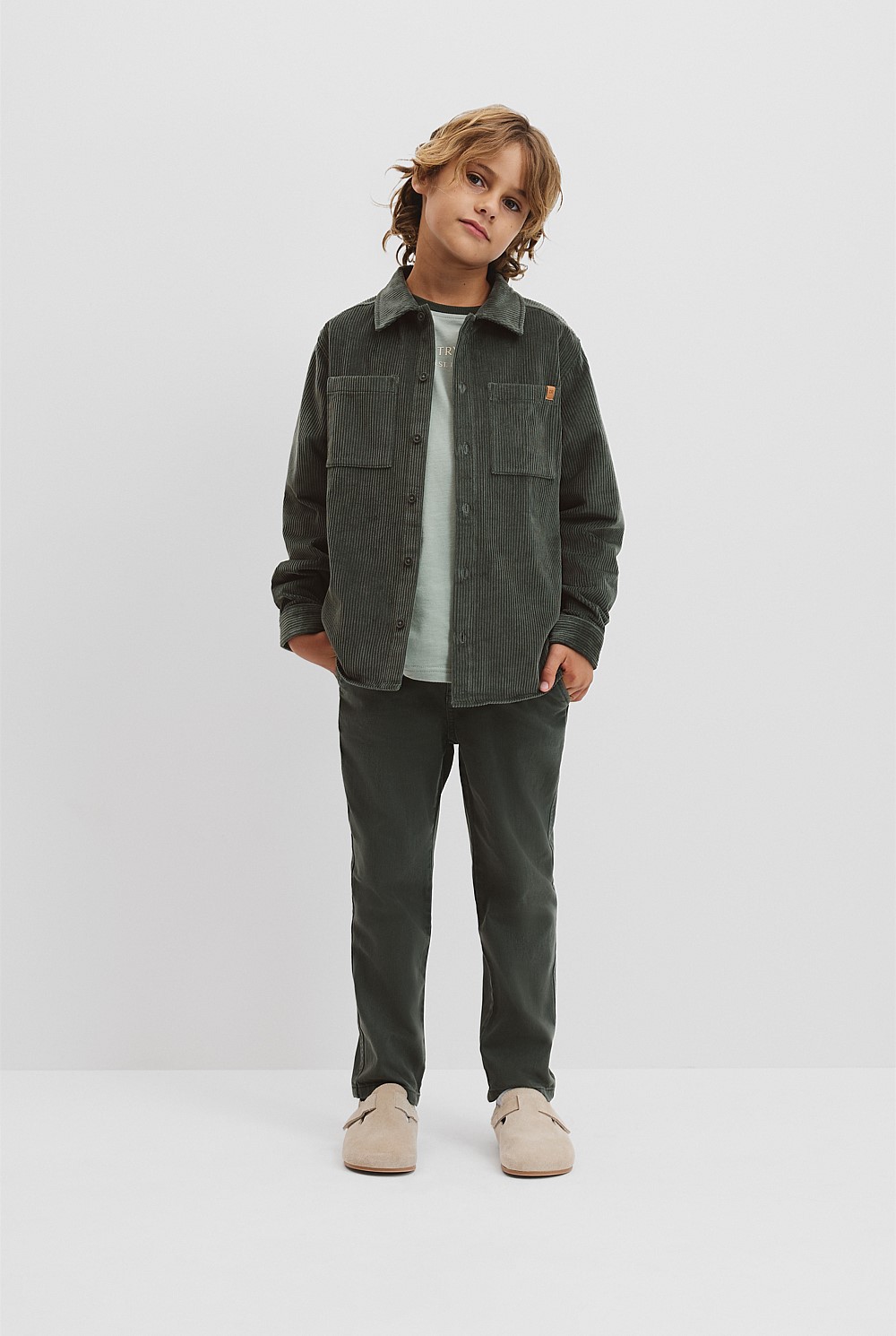 Forest Green Cotton Corduroy Shirt - Shirts | Country Road