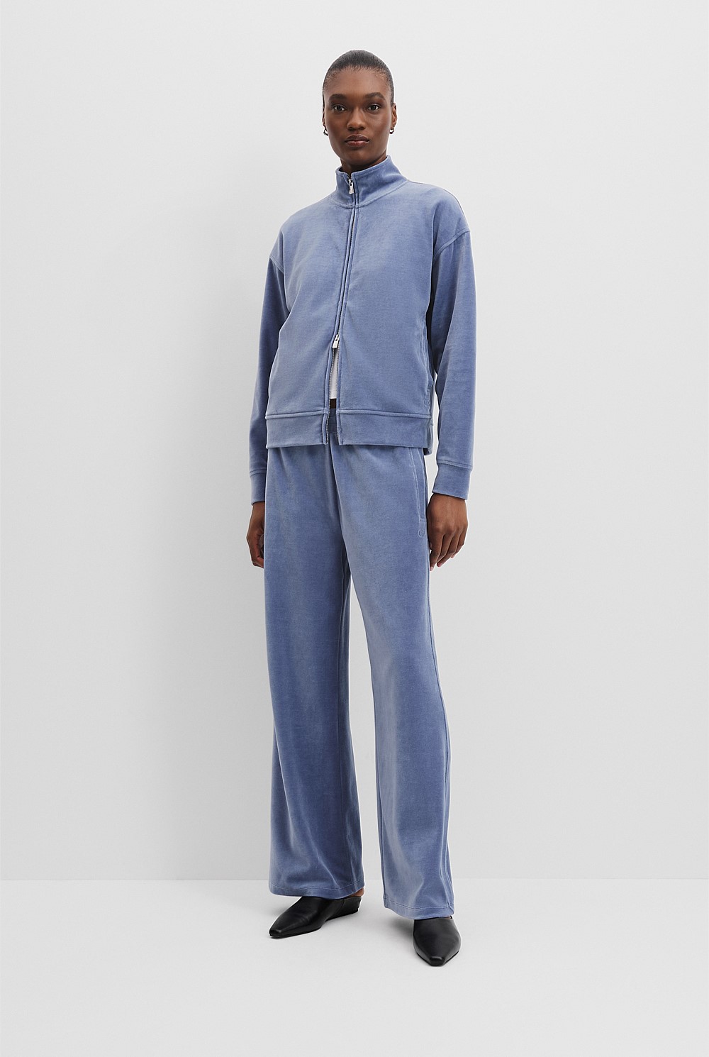 NASTOYS Velor Track Jacket・pants 【Ｍ】 Zip Through Taping Velour Tracksuit - Chocolate | Mens Sets