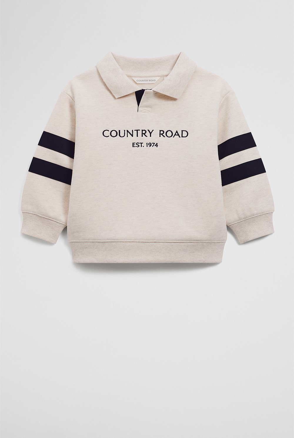 Oatmeal Marle CR Collared Sweat - Sweats | Country Road