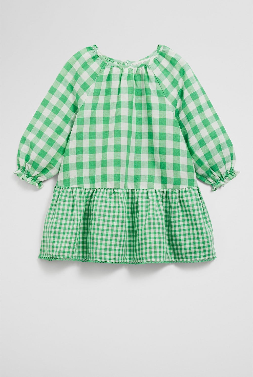green gingham mini dress Florence Waterfall Dress in Forest Green Satin main image 1