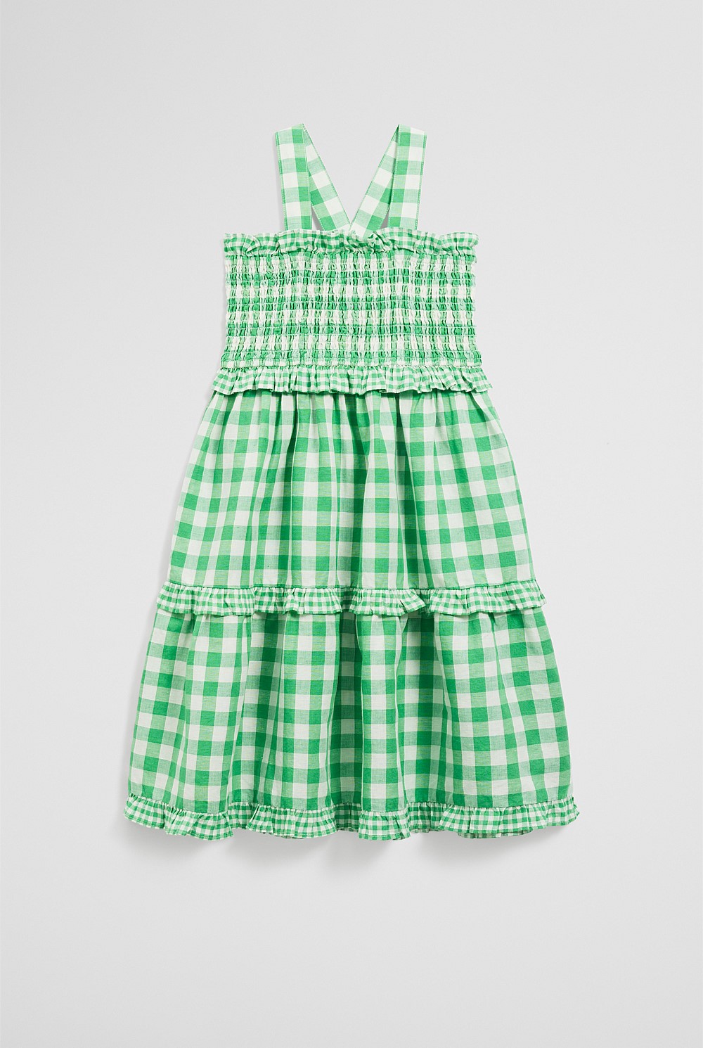 Jade Green Gingham Midi Dress - Dresses | Country Road Jade Green Gingham Midi Dress - Dresses | Country Road