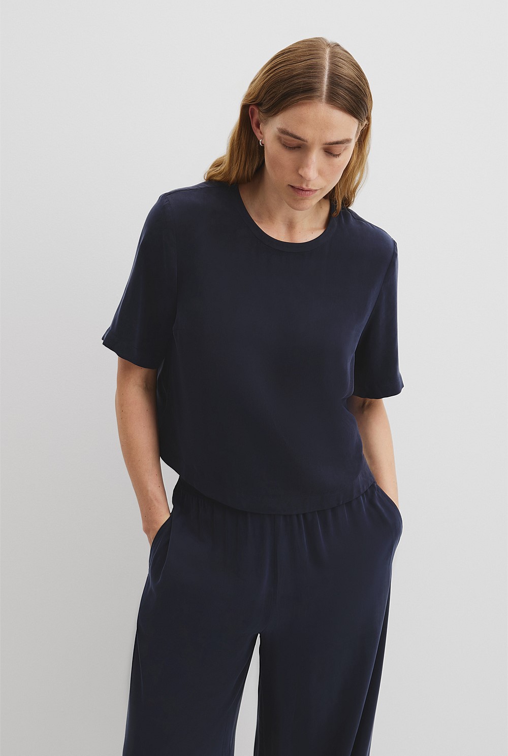 Twilight Short Sleeve Cupro Woven T-Shirt - Coordinating Sets