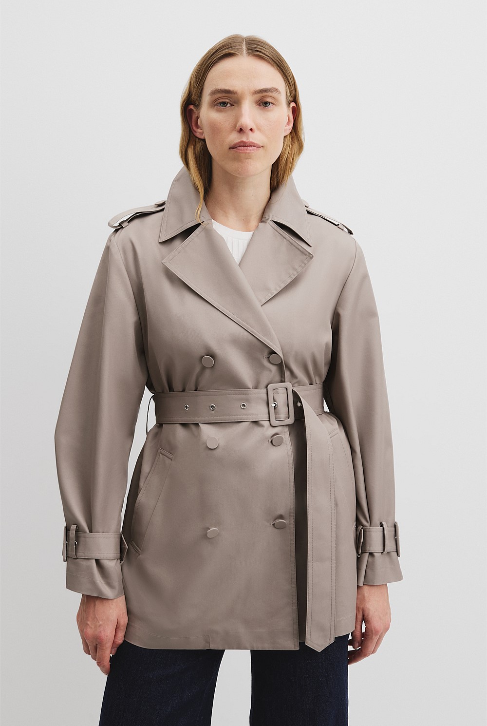 ハーリップトゥ Belted Dress Trench Coat taupe M ハーリップトゥ Belted Dress Trench Coat taupe M Taupe Belted