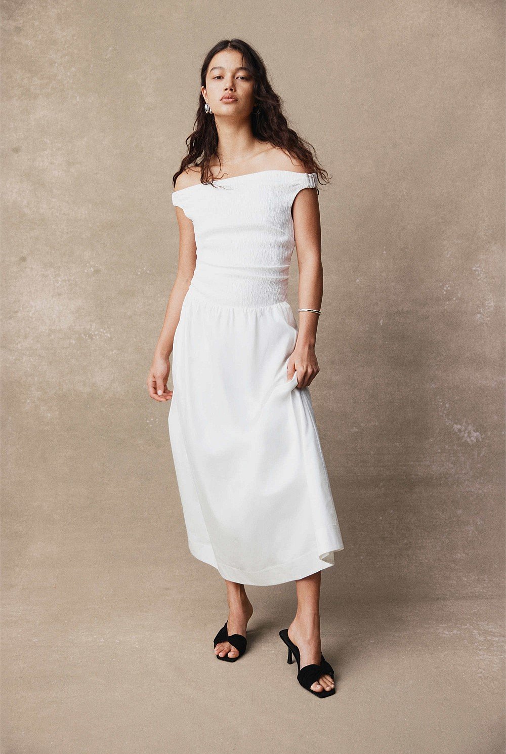 Off Shoulder Midi Dress