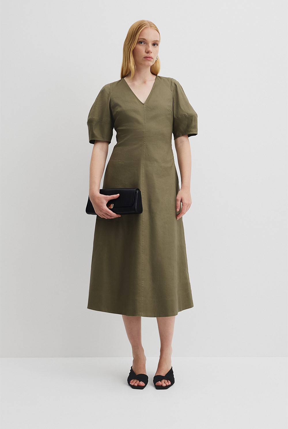women's plus size fit and flare dresses Merlot Fit & Flare Midi Dress – Simply Blessed Boutique main image 1