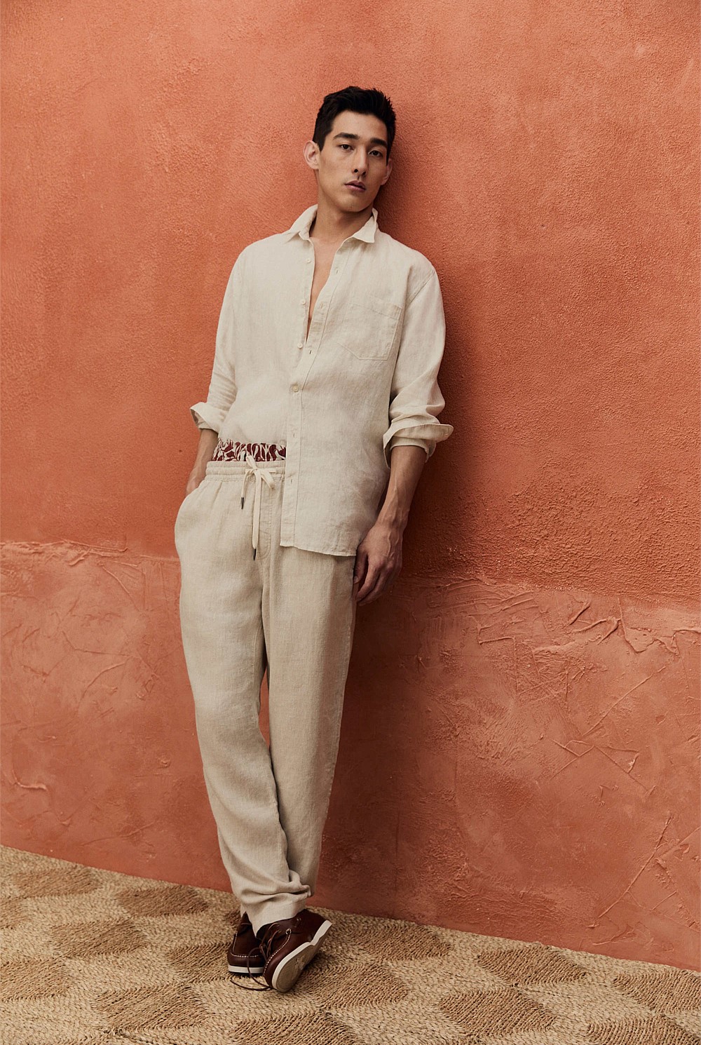 Oat Organically Grown Relaxed Linen Drawcord Pant - Holiday
