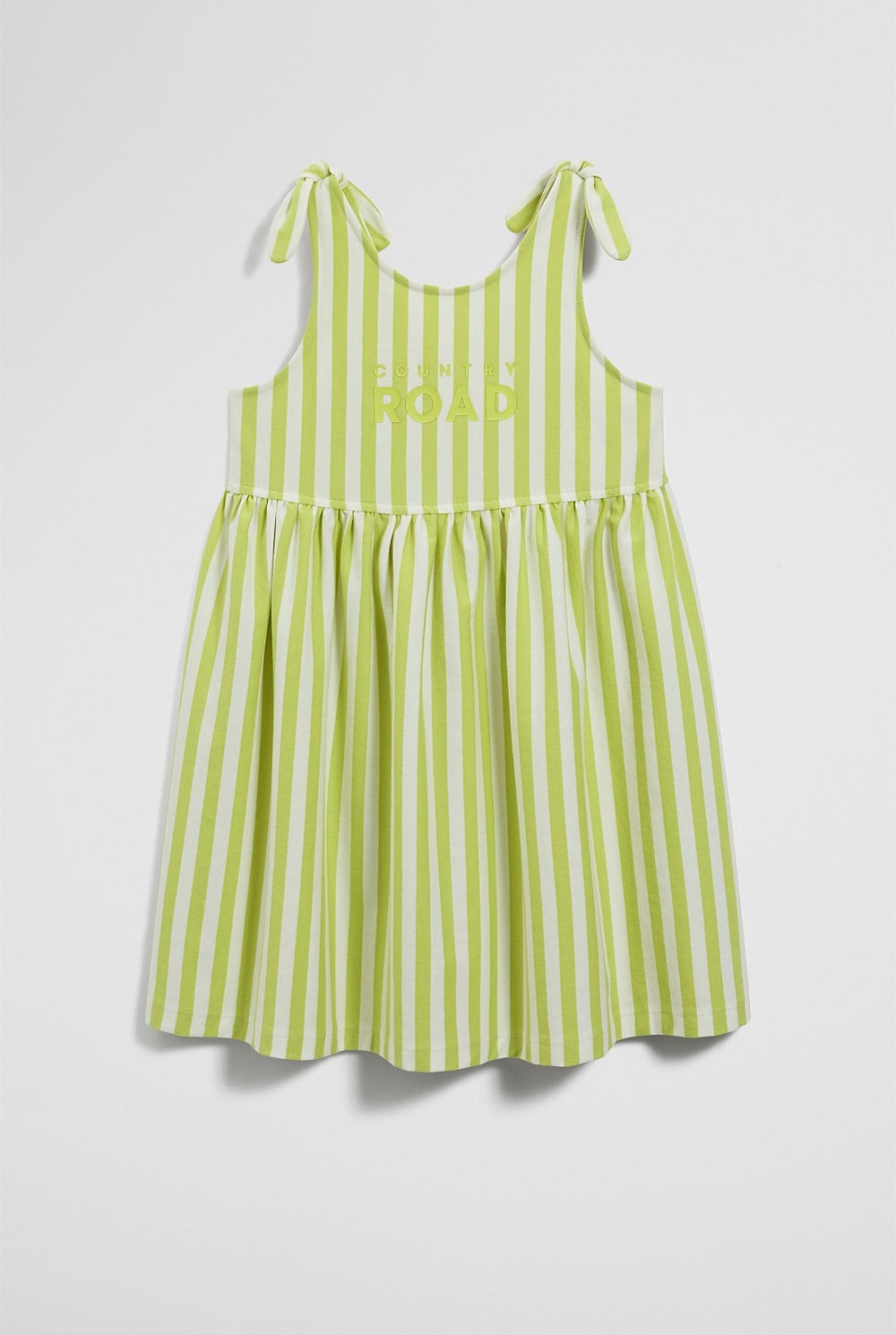 Bright Lime Stripe Tie Detail Jersey Dress - Dresses | Country Road