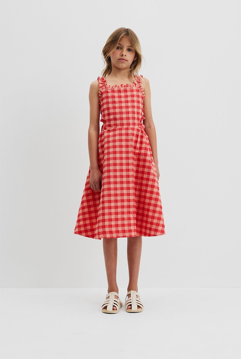 open lace back dress Light Up The Sky Red Gingham Dress – Tall Oaks Boutique