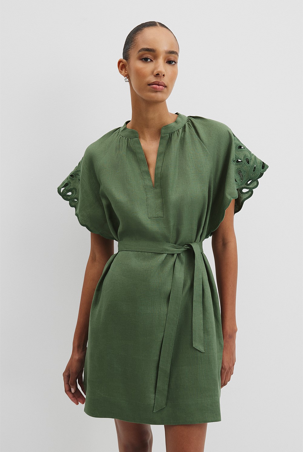 Fern Cutwork Linen Mini Dress - Event | Country Road