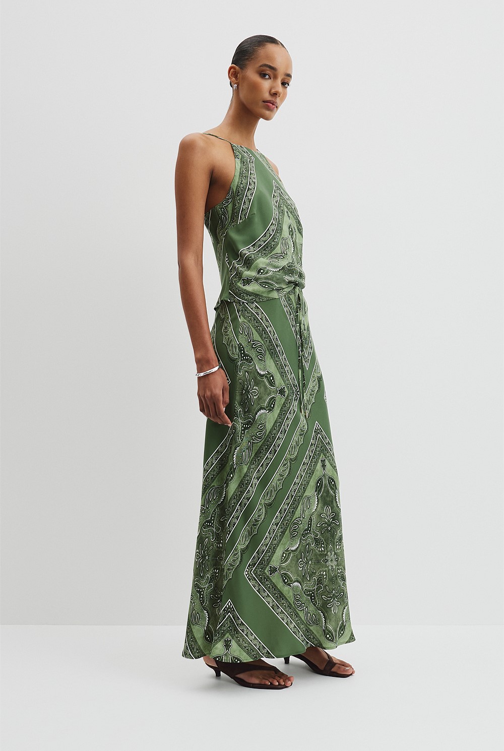 Fern Scarf Print Scarf Cupro Skirt - Event | Country Road