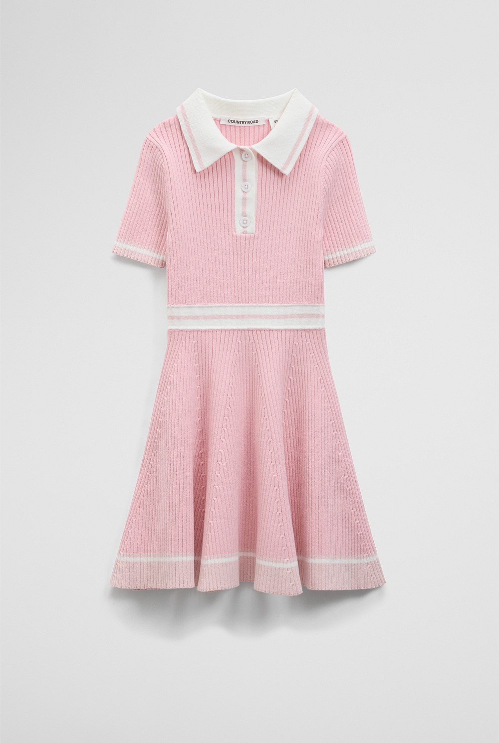 self portrait pink knit mini dress self-portrait - Pink Pointelle Knit Mini Dress main image 0