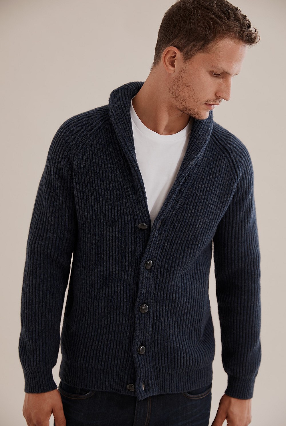 新品 CRANK Ribbon Tie Knit Cardigan (Navy) MUSINSA | CRANK Ribbon-Tied Knit Cardigan_Navy