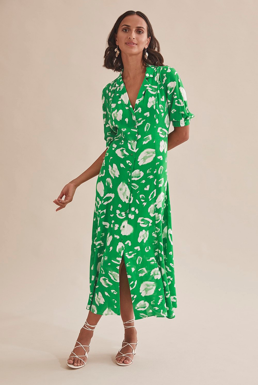 green emerald velvet dress Country Road, lightweight cotton dress, olives, EUC, size 7, L: 67cm –  DaisyChainClothing main image 0
