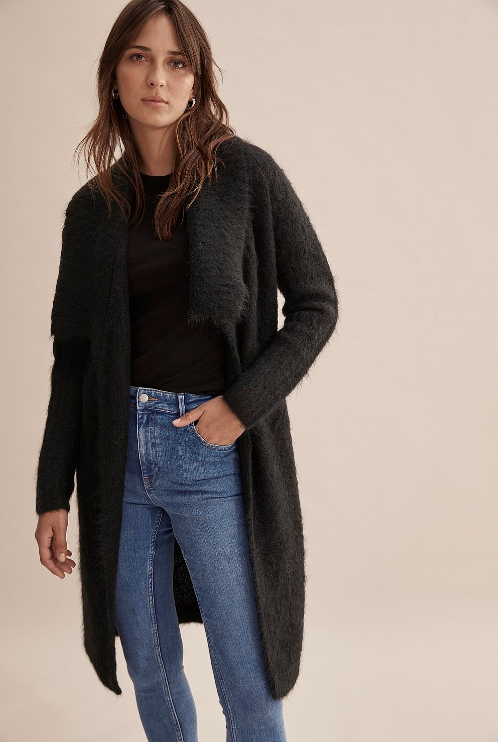 Katie／FLUFFY long cardigan Fluffy Longline Cardigan | Catherines