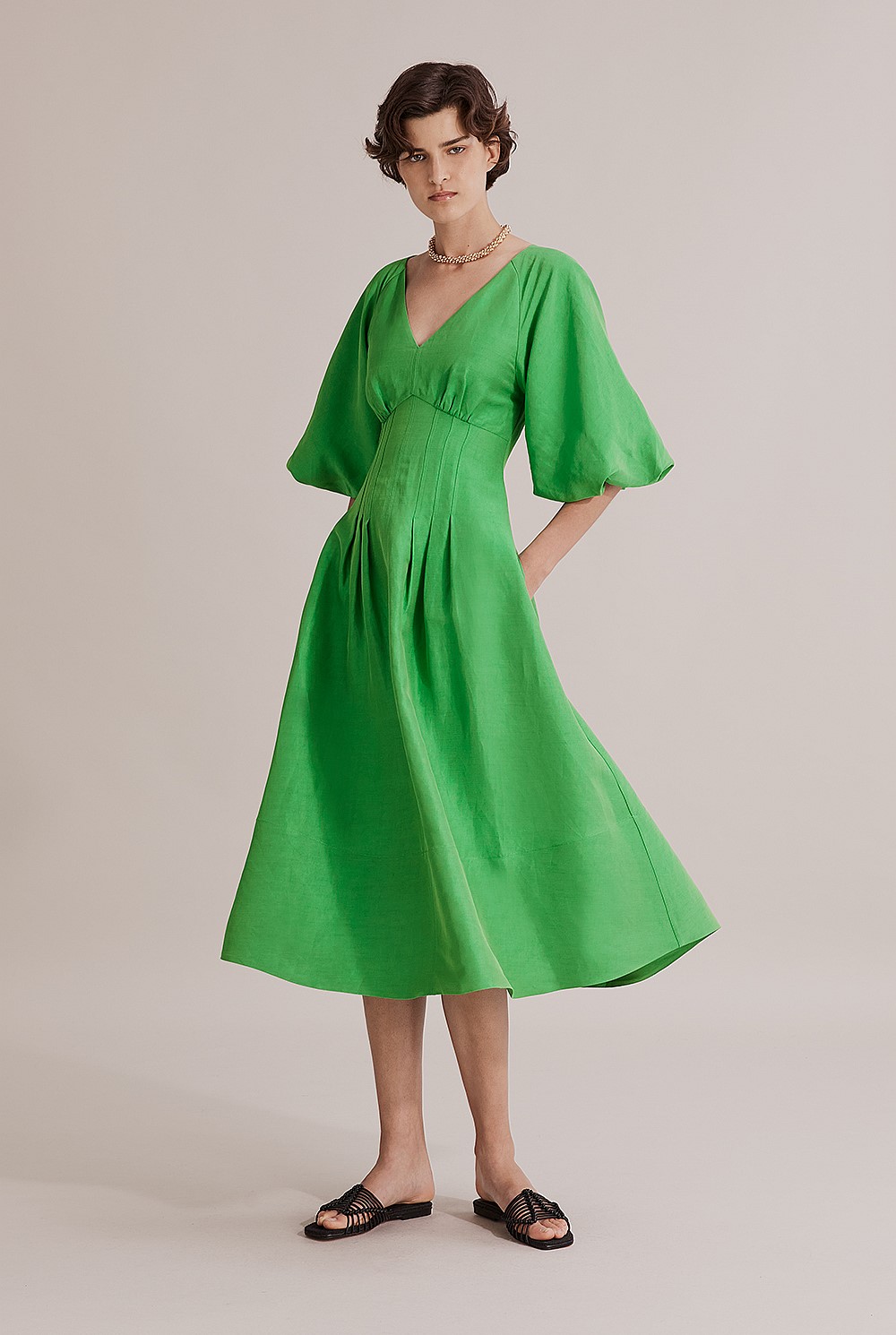 green emerald velvet dress Arrabel Ruffle Trim Maxi Dress Sage– Selfie Leslie