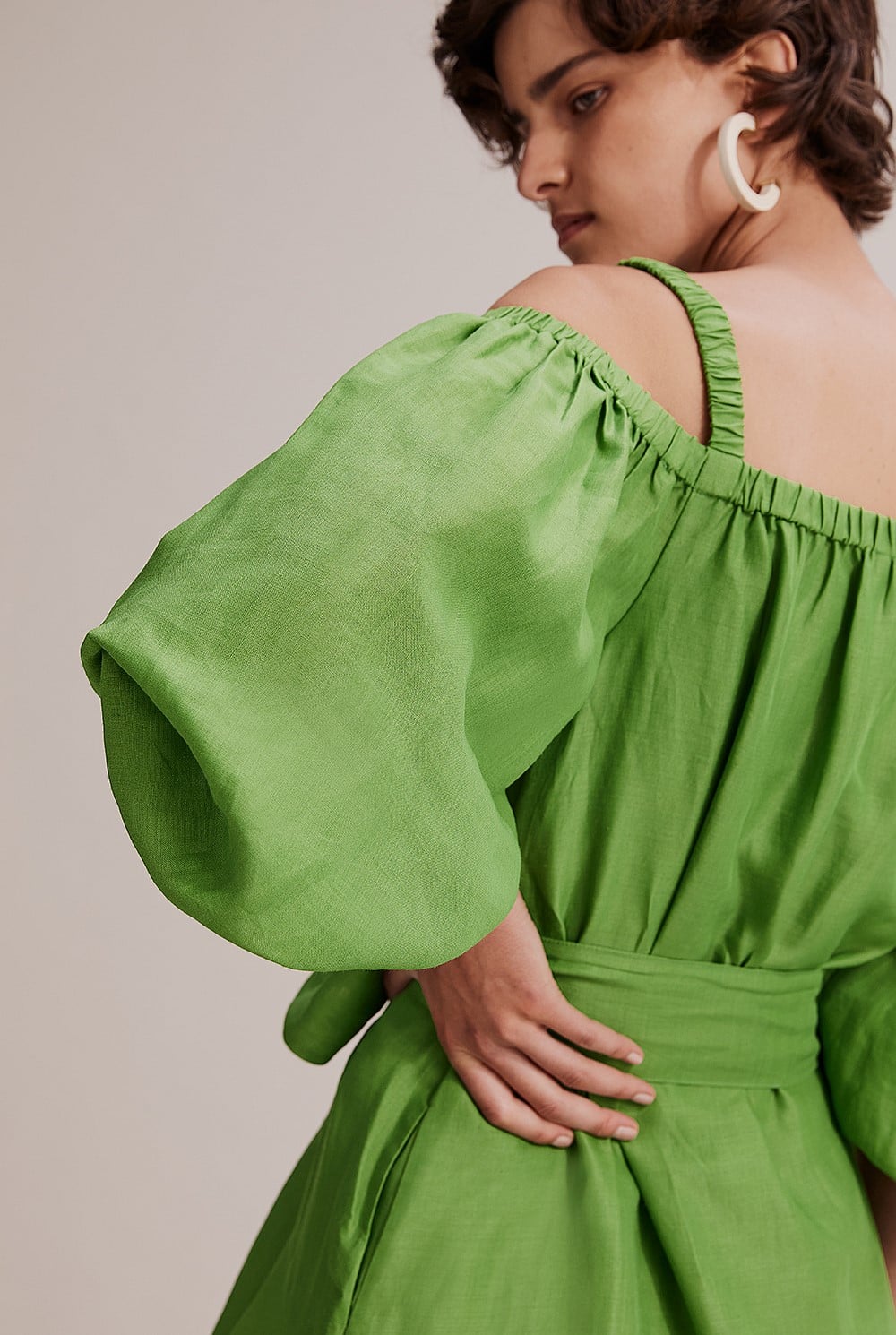 country road green ruffle dress ARCHIVE