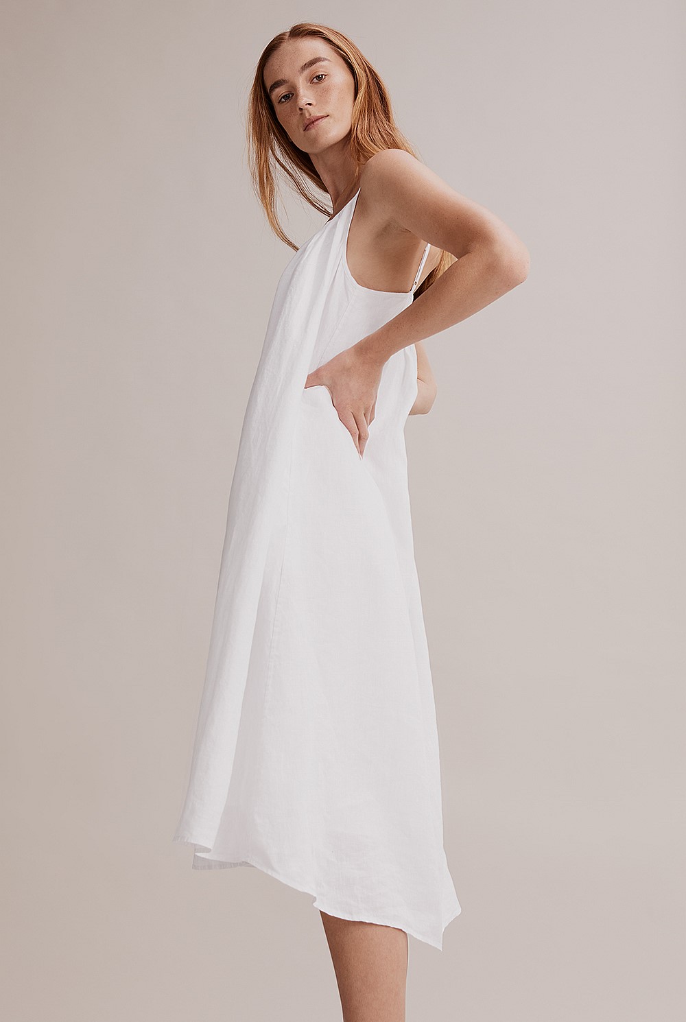 knee length dresses for ladies Alena Linen Dress – Gorsuch main image 0